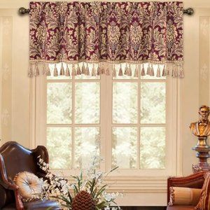 Loom & Mill Luxury Valance, Burgandy Red